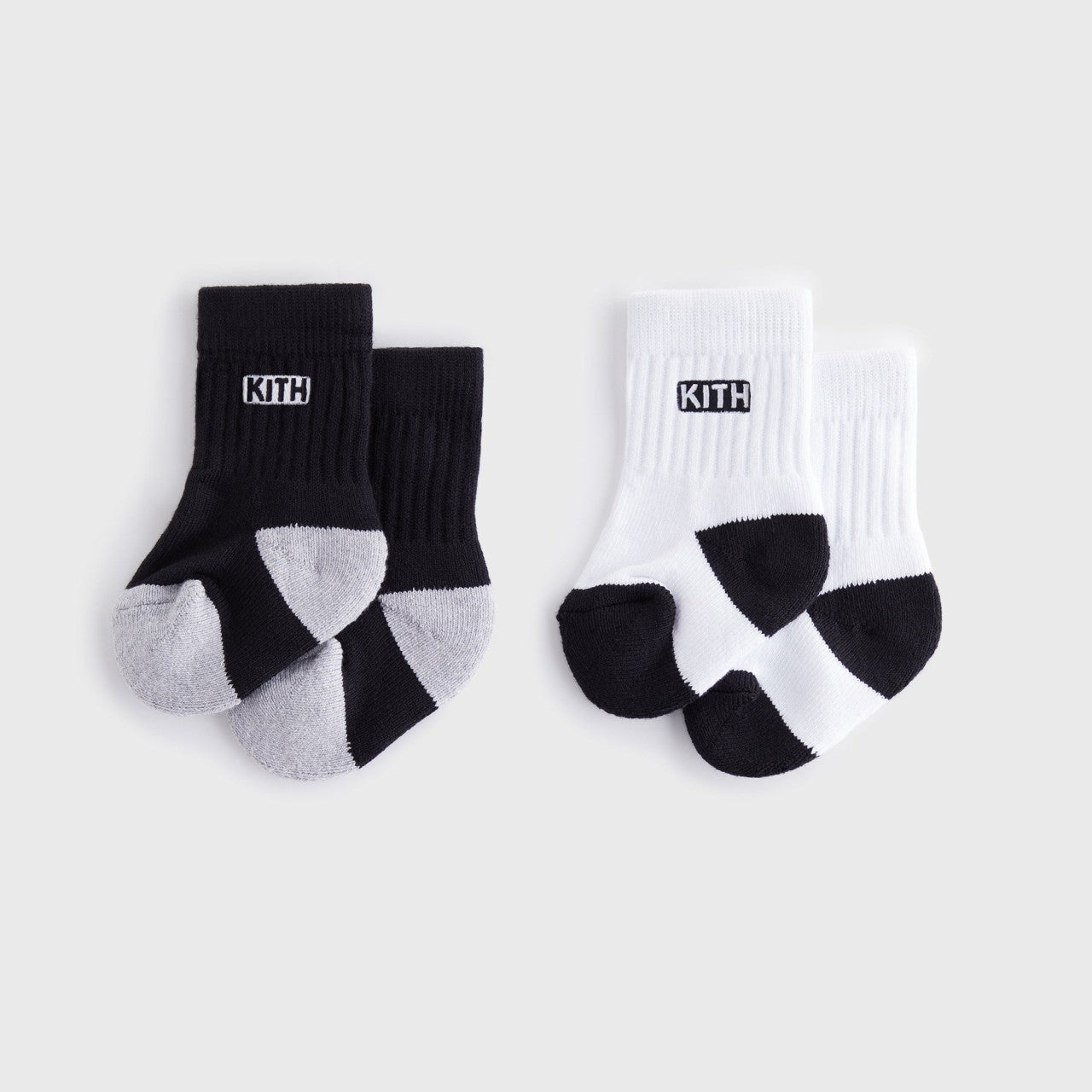 Kith Baby Classic Crew 2-Pack Socks - White / Black | Kith White / Black