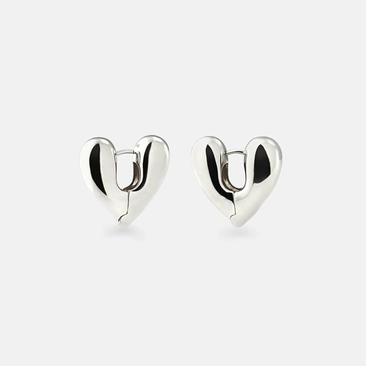 Annika Inez Large Heart Hoops - Silver | Kith Silver