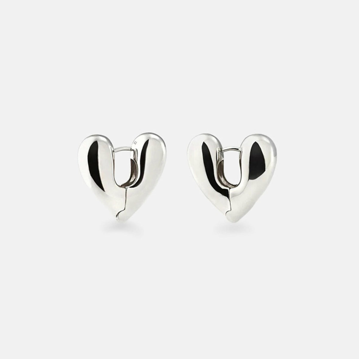 Annika Inez Large Heart Hoops - Silver | Kith Silver