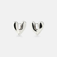 Annika Inez Large Heart Hoops - Silver | Kith Silver