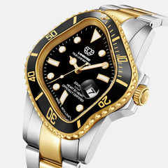 LAARVEE Silver & Golden Precision Steel - Black Bezel / Black Dial | Kith Black Bezel / Black Dial