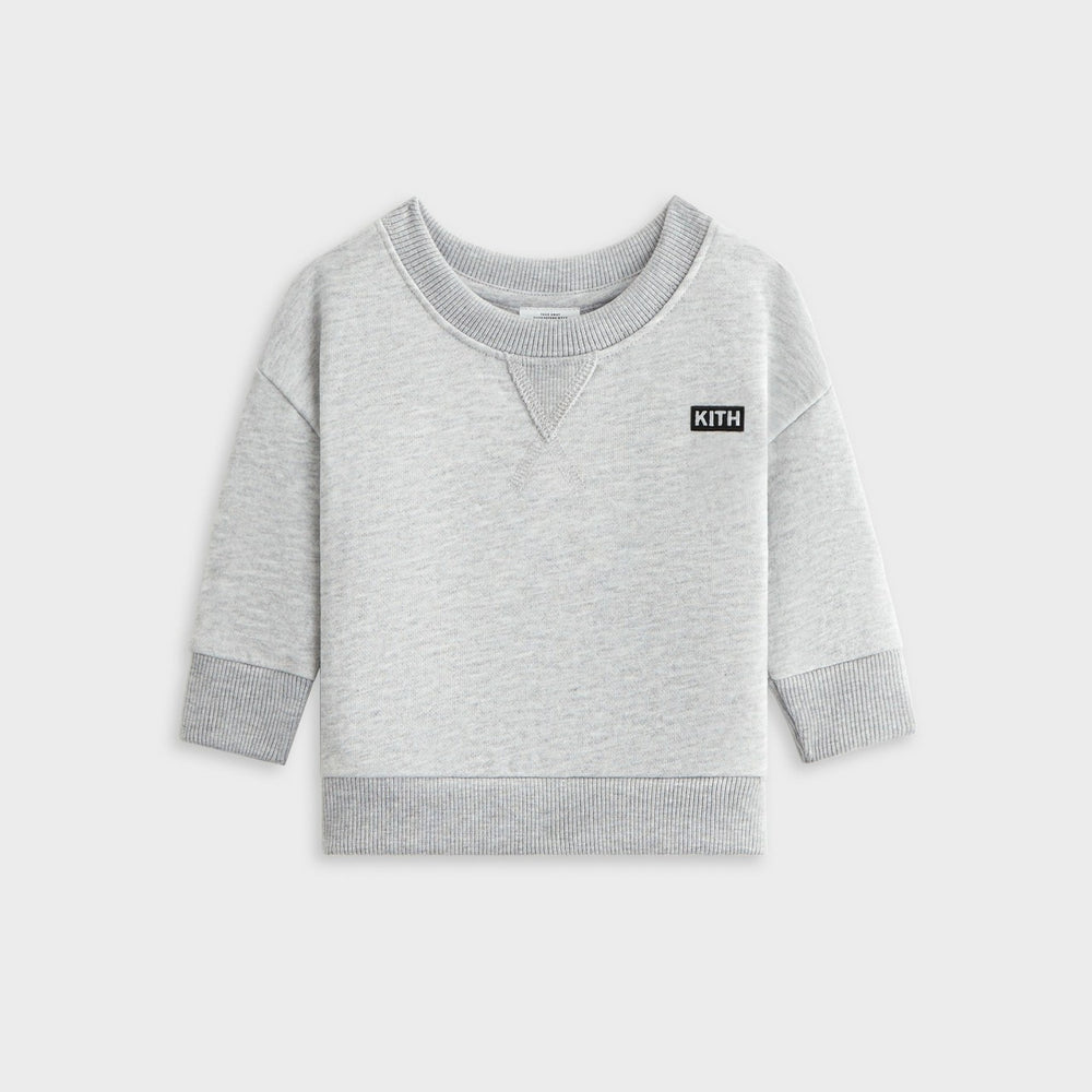 Kith Baby Long Sleeve Nelson Crew - Light Heather Grey | Kith Light Heather Grey