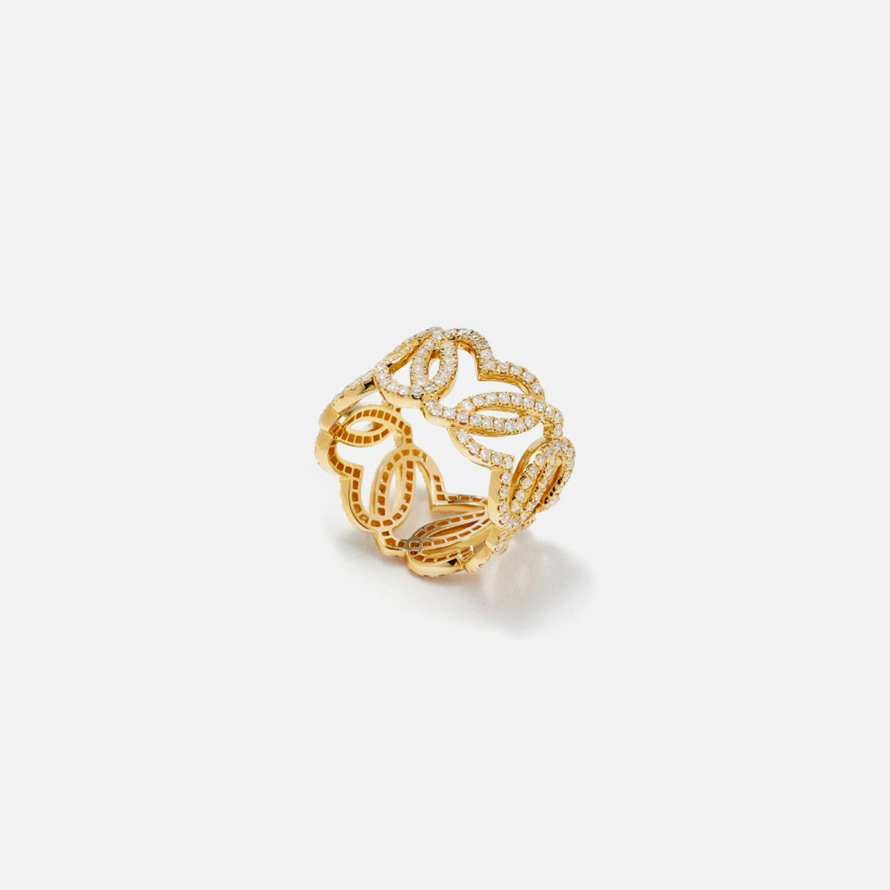 Yvonne Leon Bague Maille Coeurs Diamants Heart Ring - Yellow | Kith Yellow