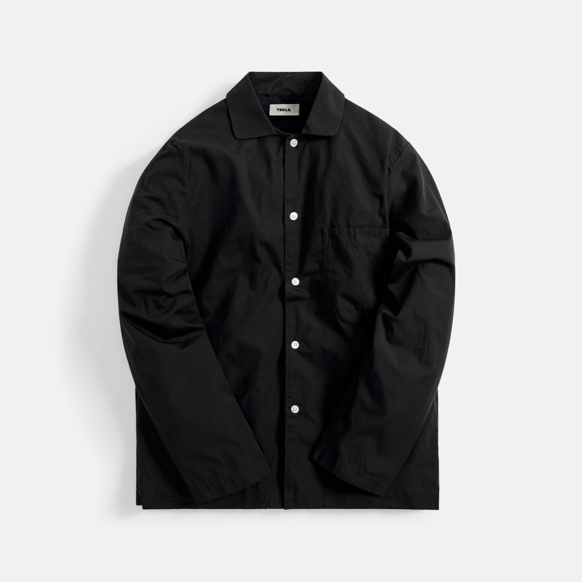 Tekla Poplin Long Sleeve Pajama Shirt - Black | Kith Black