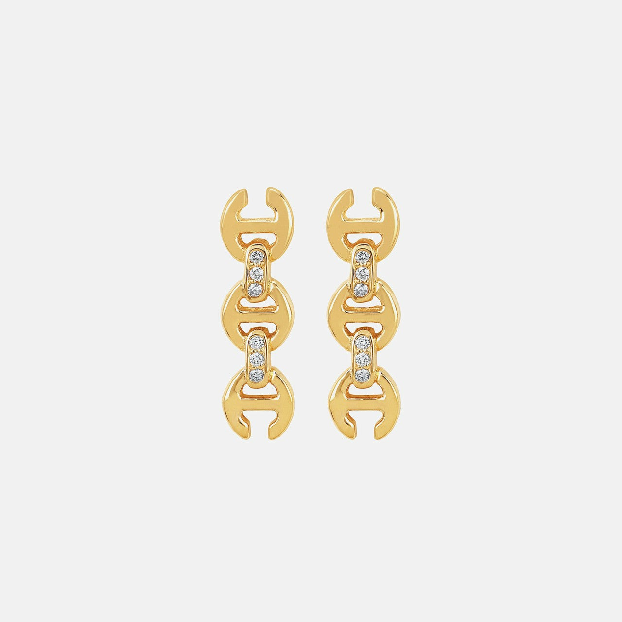 Hoorsenbuhs 3MM Toggle Stud Earrings with Diamonds - Yellow | Kith Yellow