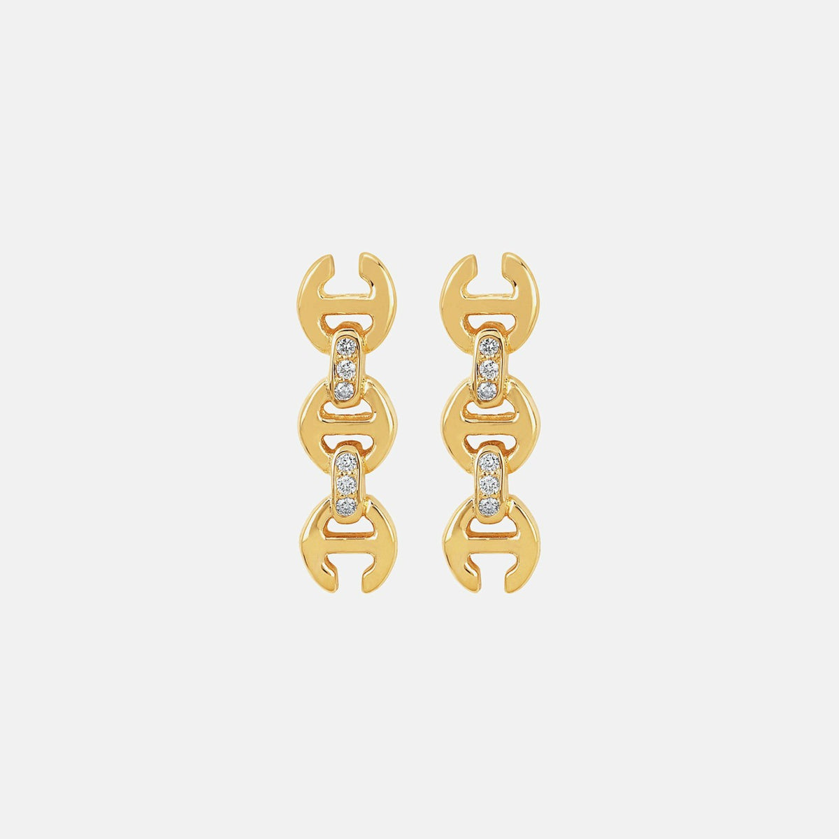 Hoorsenbuhs 3MM Toggle Stud Earrings with Diamonds - Yellow | Kith Yellow