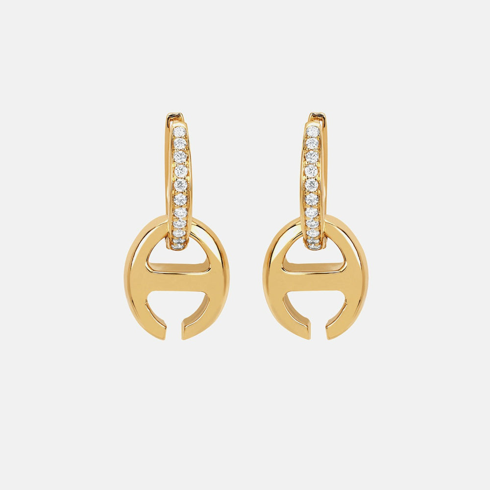 Hoorsenbuhs Klaasp Earrings with Diamonds - Yellow Gold | Kith Yellow Gold