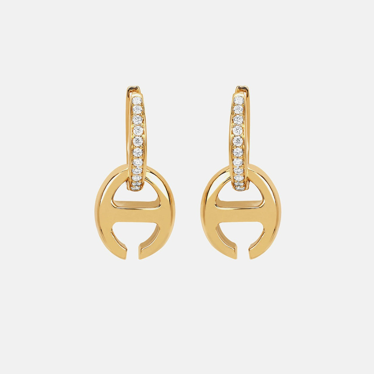 Hoorsenbuhs Klaasp Earrings with Diamonds - Yellow Gold | Kith Yellow Gold