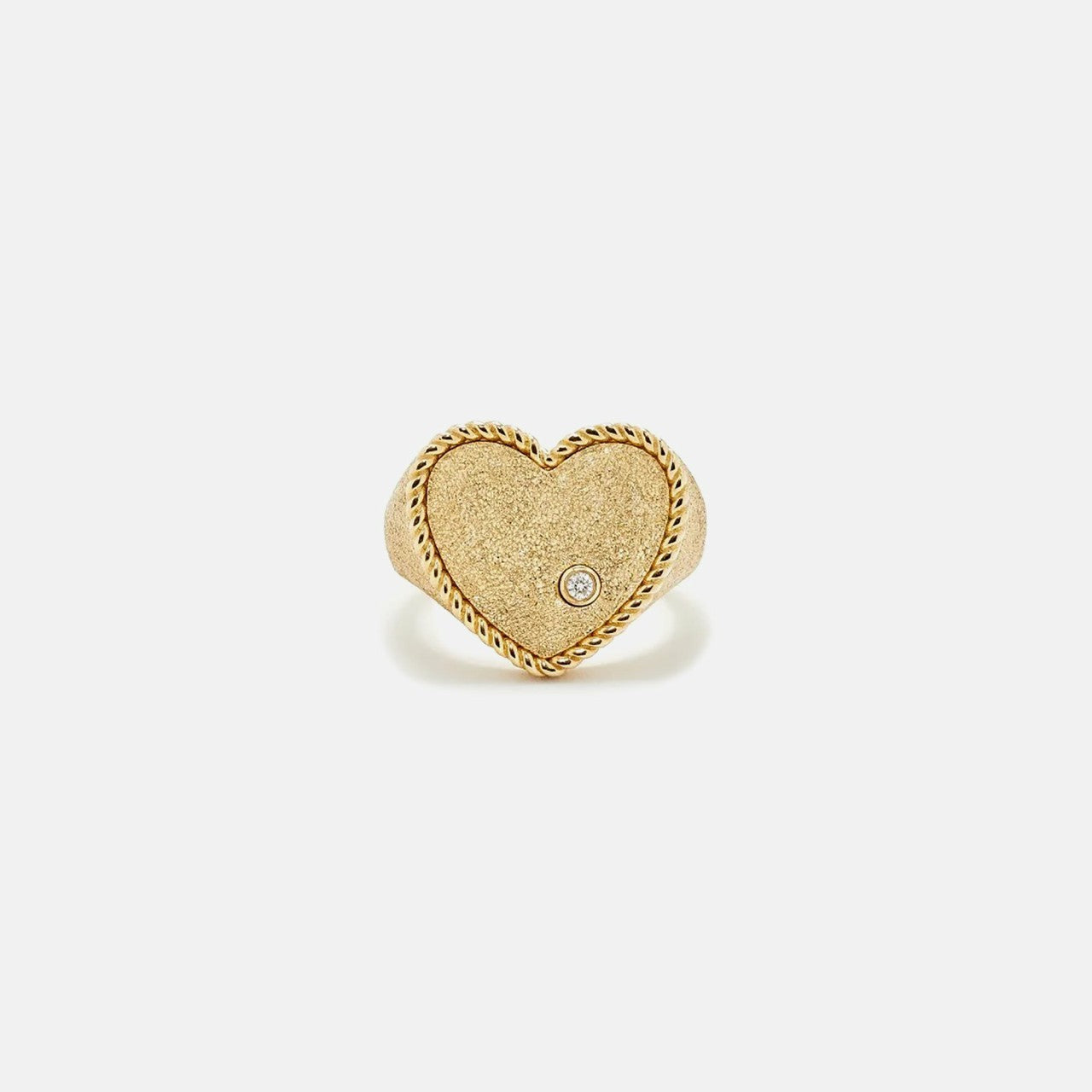 Yvonne Leon Chevaliere Coeur Pailletee Or Jaune - Yellow Gold | Kith Yellow Gold