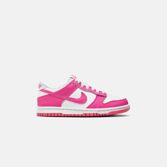 Nike GS Dunk Low - White / Laser Fuchsia | Kith White / Laser Fuchsia