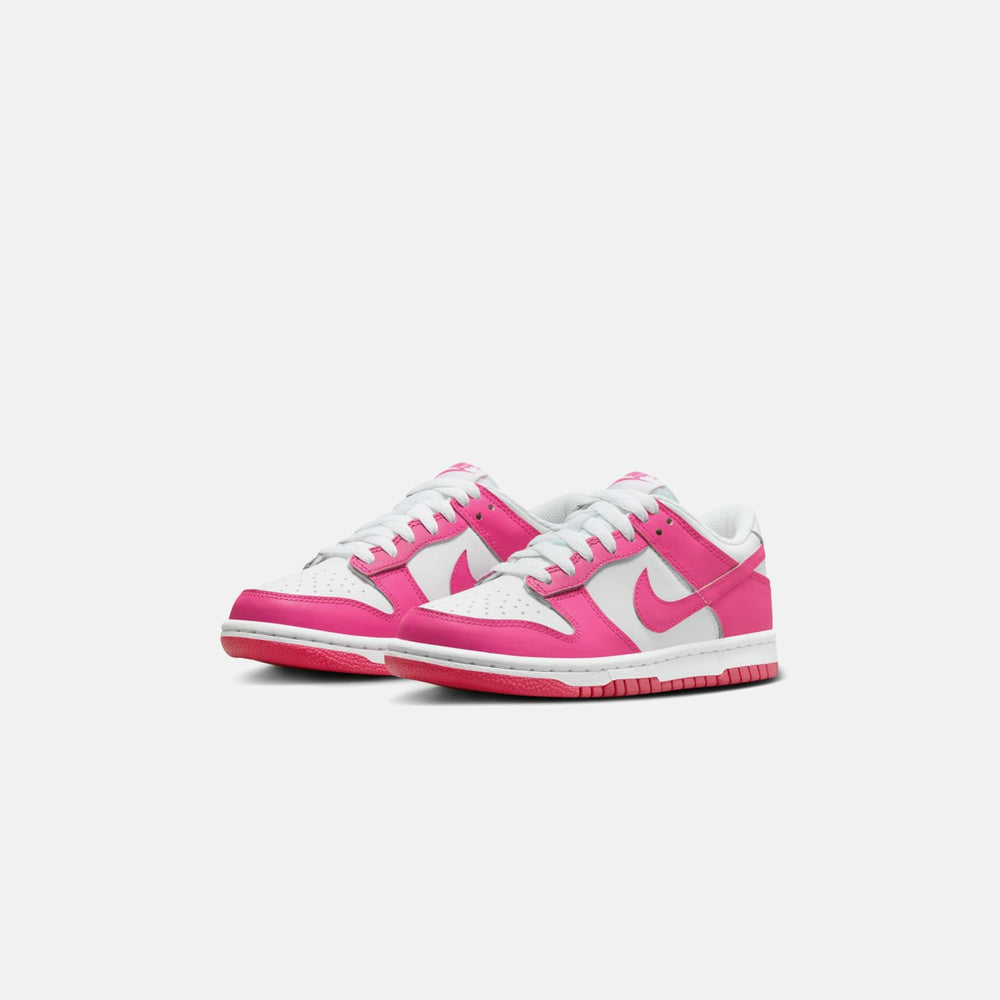 Nike GS Dunk Low - White / Laser Fuchsia | Kith White / Laser Fuchsia