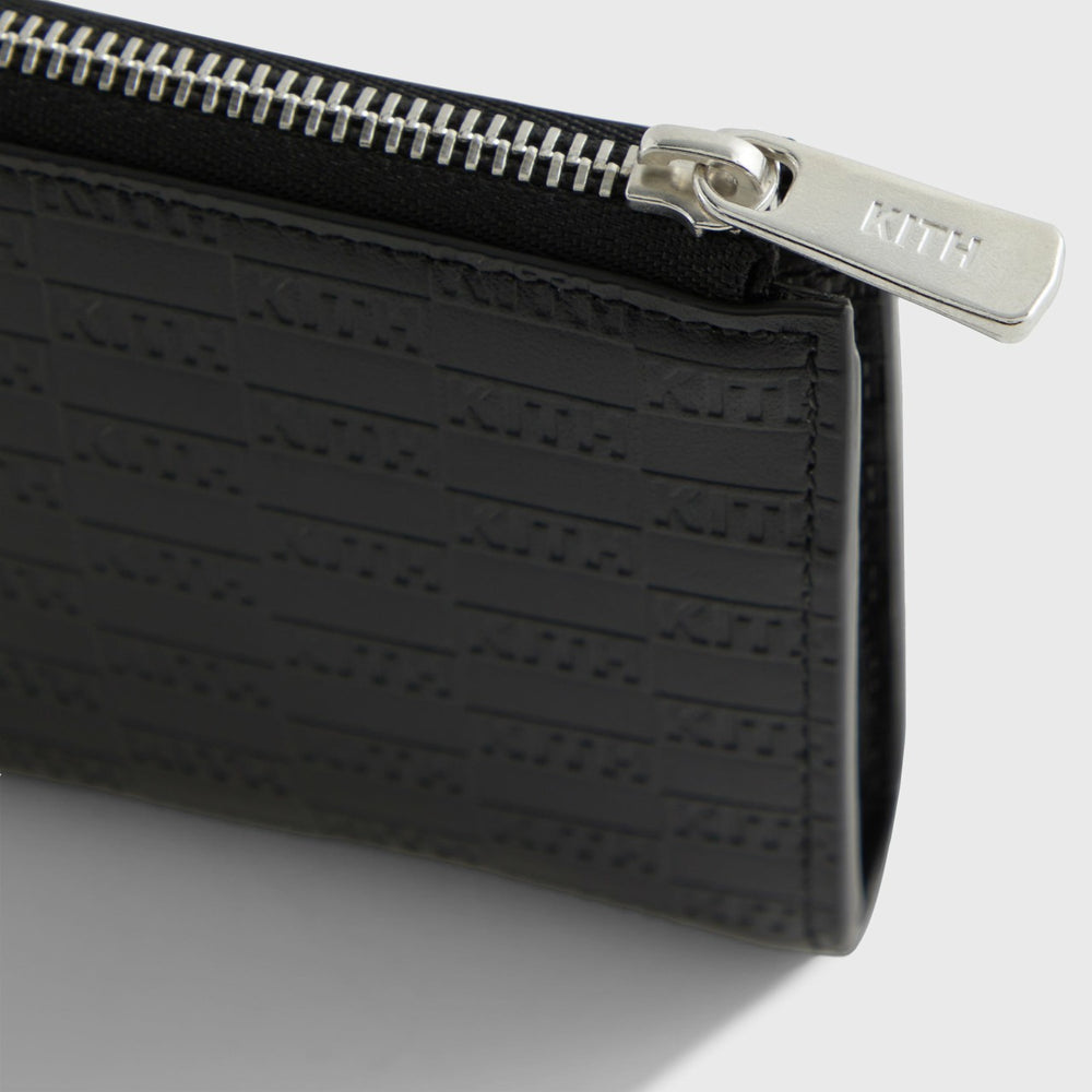 Kith Monogram Half Zip Wallet - Black | Kith Black