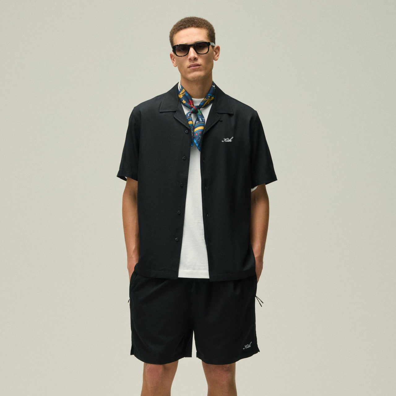 Kith Silk Cotton Thompson Camp Collar Shirt - Black | Kith Black