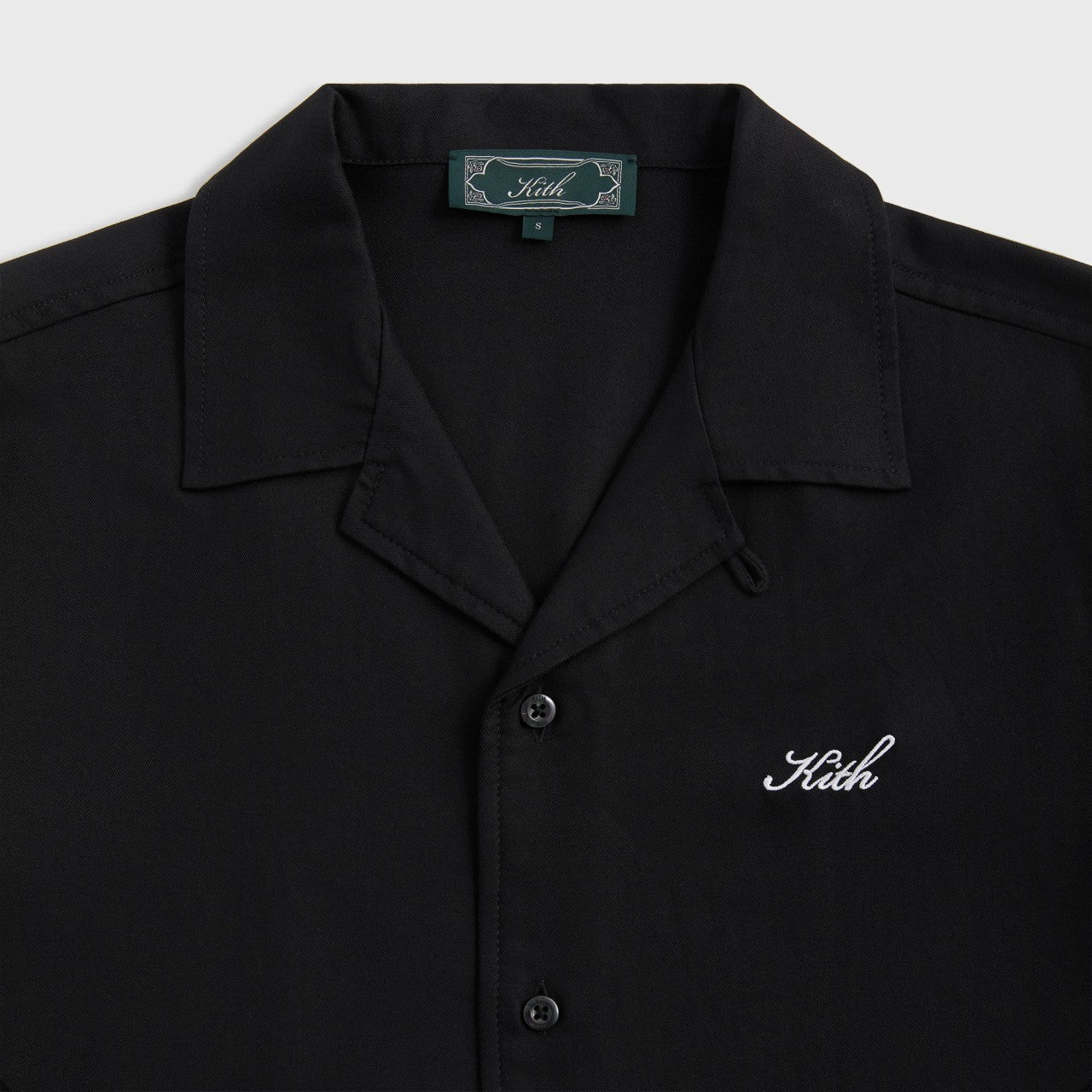 Kith Silk Cotton Thompson Camp Collar Shirt - Black | Kith Black