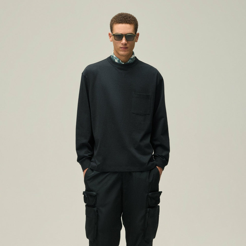 Kith Long Sleeve Leonard Pocket Tee - Black | Kith Black