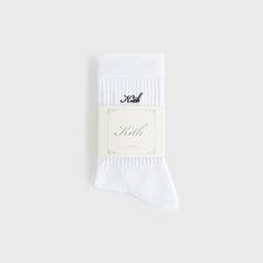 Kith Women Script Classic Crew Socks - White | Kith White