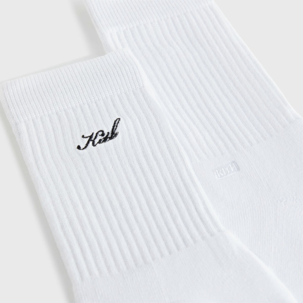 Kith Women Script Classic Crew Socks - White | Kith White