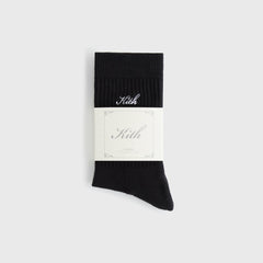 Kith Women Script Classic Crew Socks - Black | Kith Black
