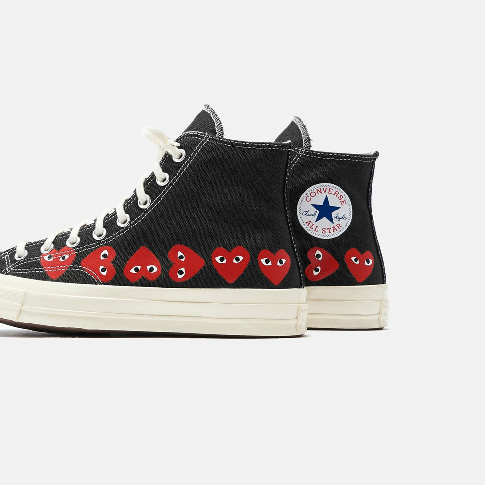 Comme Des Garçons Play x Converse Multi Heart High Top - Black / Red | Kith Black / Red