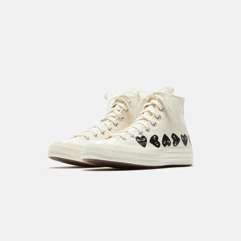 Comme Des Garçons Play x Converse Multi Heart High Top - Beige / Black | Kith Beige / Black