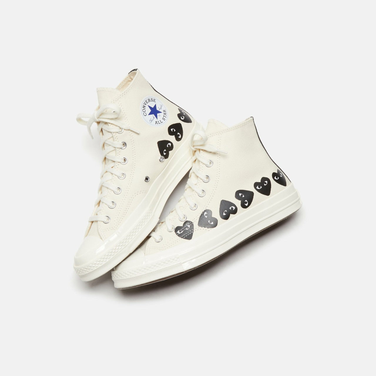 Comme Des Garçons Play x Converse Multi Heart High Top - Beige / Black | Kith Beige / Black