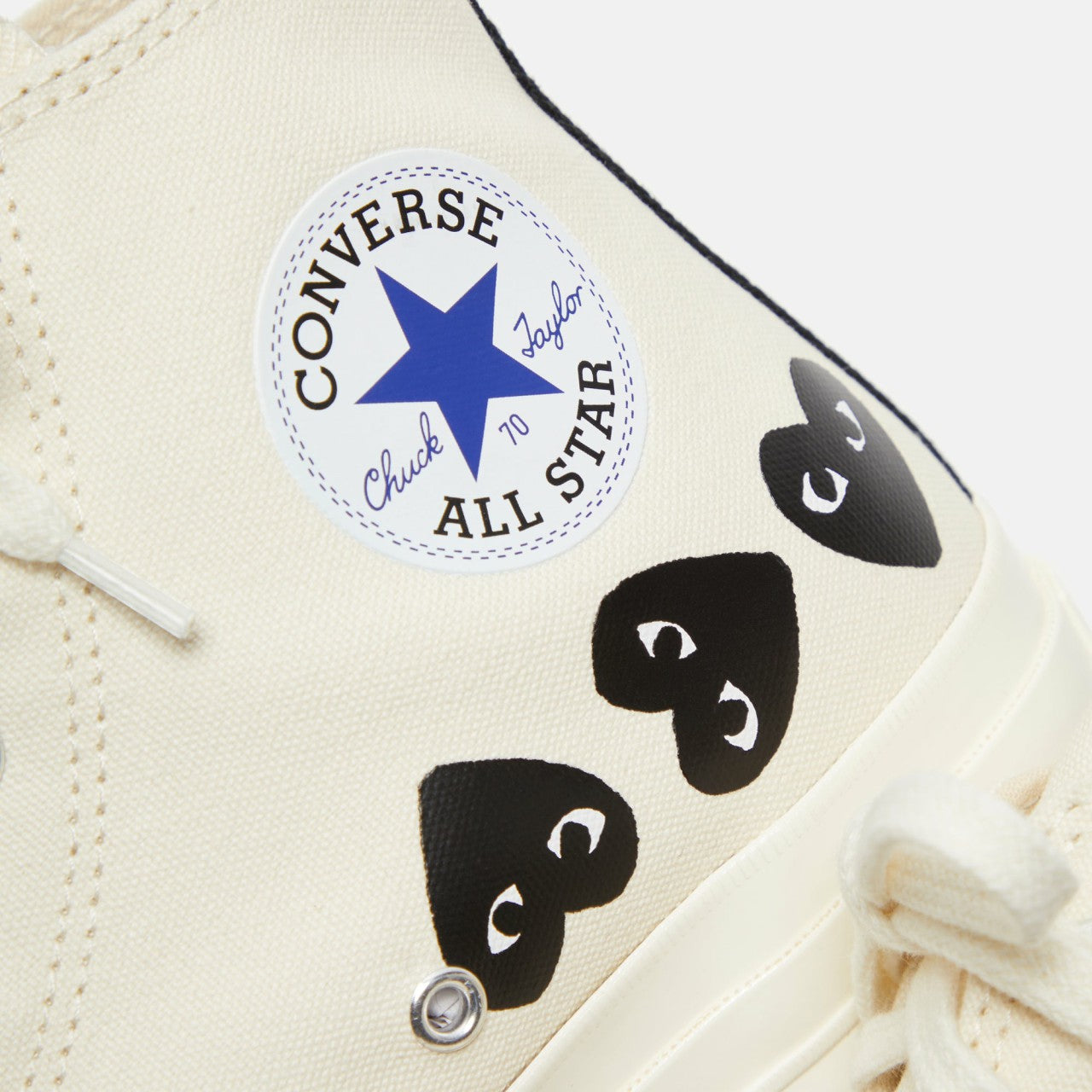 Comme Des Garçons Play x Converse Multi Heart High Top - Beige / Black | Kith Beige / Black