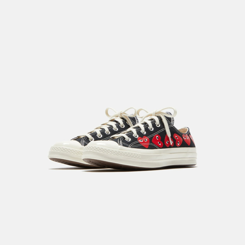 Comme Des Garçons Play x Converse Multi Heart Low Top - Black / Red | Kith Black / Red