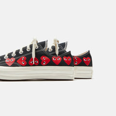 Comme Des Garçons Play x Converse Multi Heart Low Top - Black / Red | Kith Black / Red