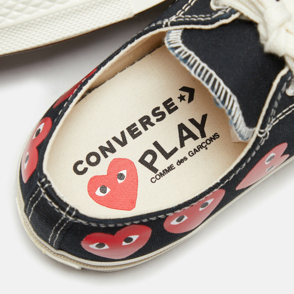 Comme Des Garçons Play x Converse Multi Heart Low Top - Black / Red | Kith Black / Red