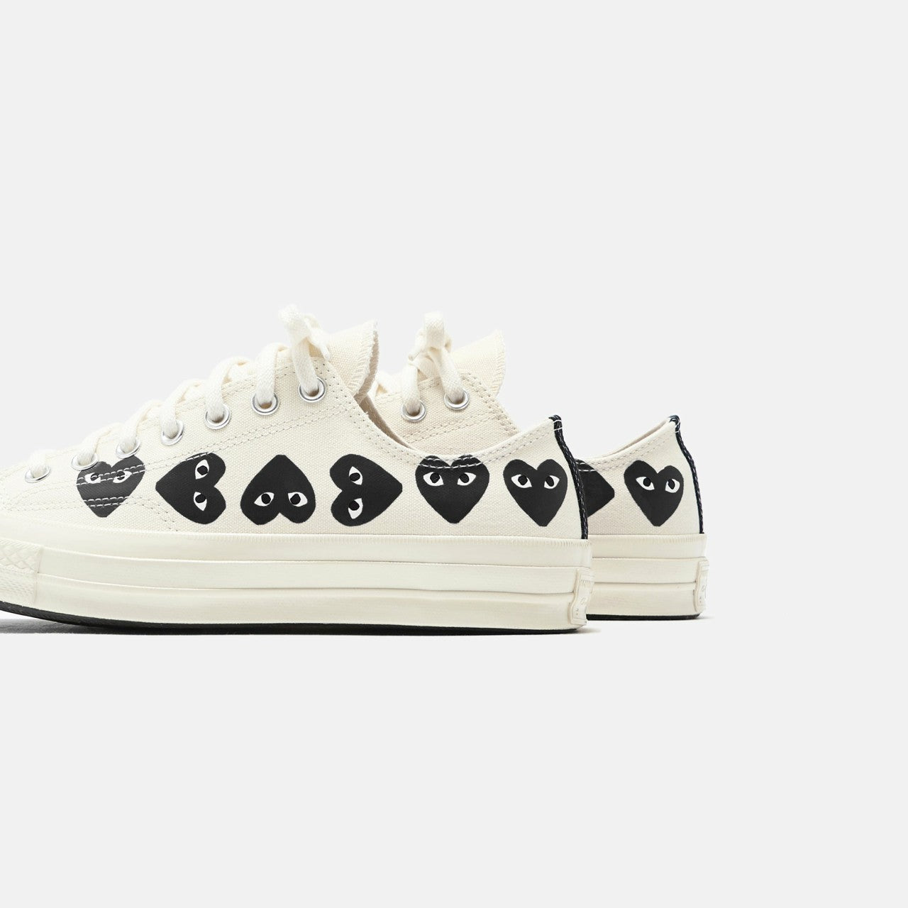 Comme Des Garçons Play x Converse Multi Heart Low Top - Beige / Black | Kith Beige / Black