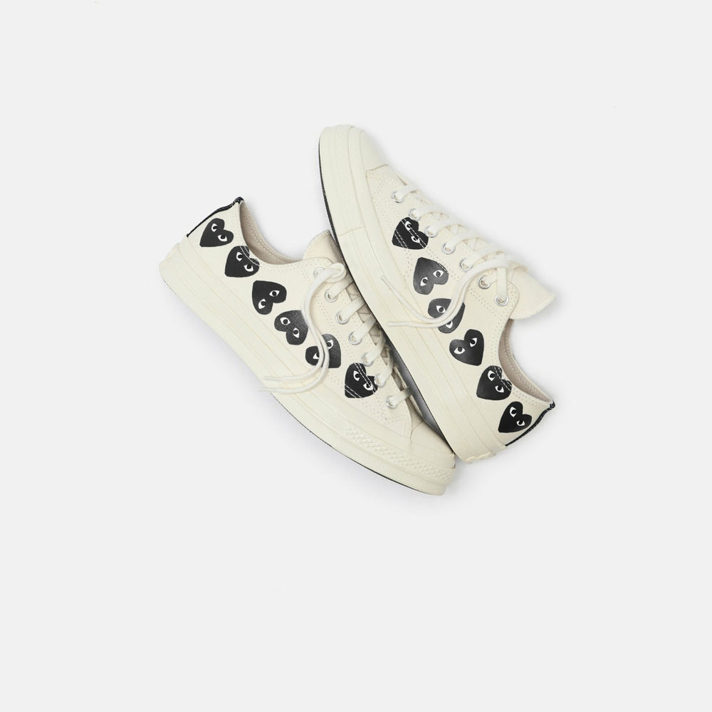 Comme Des Garçons Play x Converse Multi Heart Low Top - Beige / Black | Kith Beige / Black