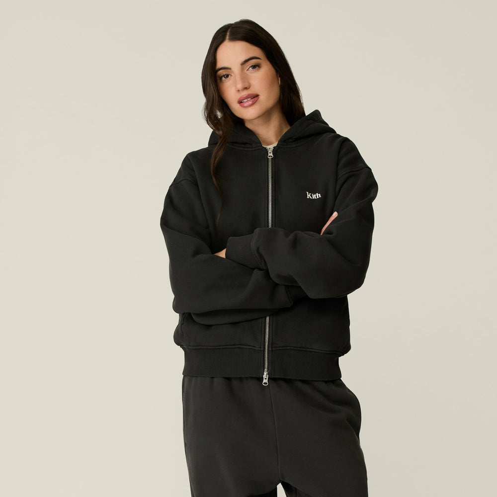 Kith Women Tanner Full Zip Hoodie - Black | Kith Black