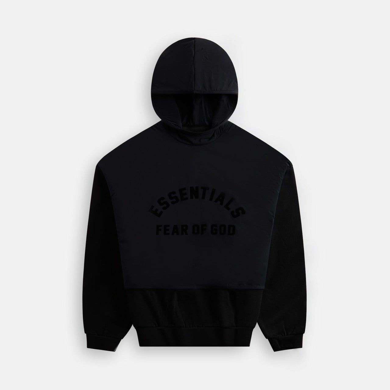 Essentials Nylon Fleece Hooded Sweater - Jet Black | Kith Jet Black