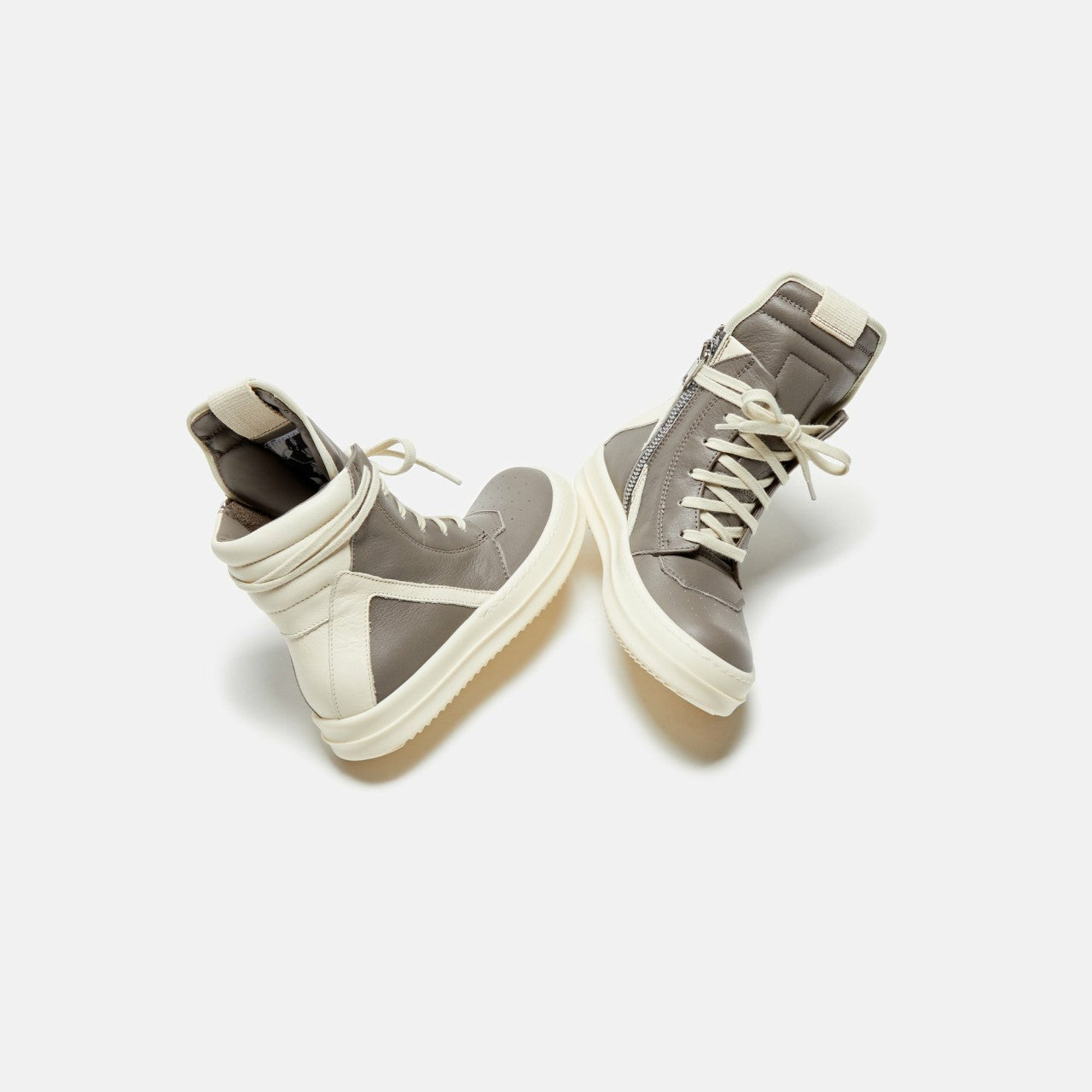 Rick Owens Kids Geobasket - Dust / Milk / Milk Scarpe in Pelle | Kith Dust / Milk / Milk Scarpe in Pelle