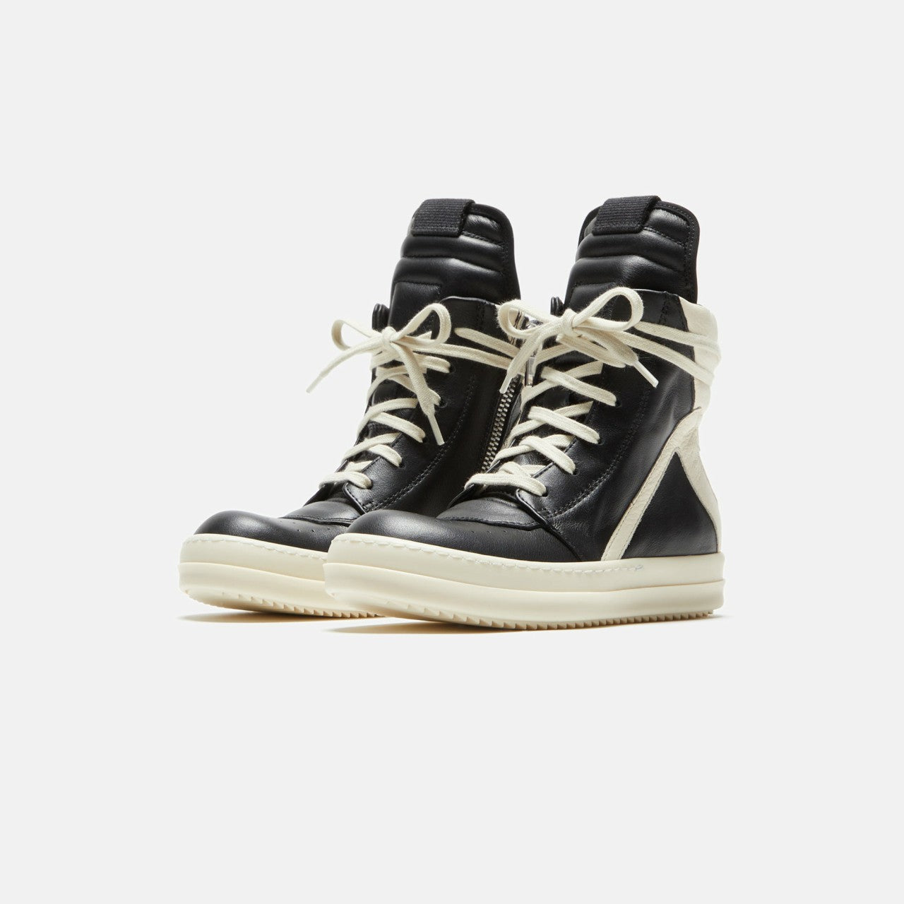 Rick Owens Kids Geobasket - Black / Milk / Milk Scarpe in Pelle | Kith Black / Milk / Milk Scarpe in Pelle