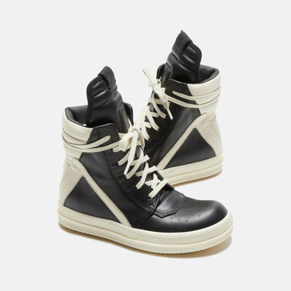Rick Owens Kids Geobasket - Black / Milk / Milk Scarpe in Pelle | Kith Black / Milk / Milk Scarpe in Pelle