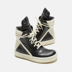 Rick Owens Kids Geobasket - Black / Milk / Milk Scarpe in Pelle | Kith Black / Milk / Milk Scarpe in Pelle