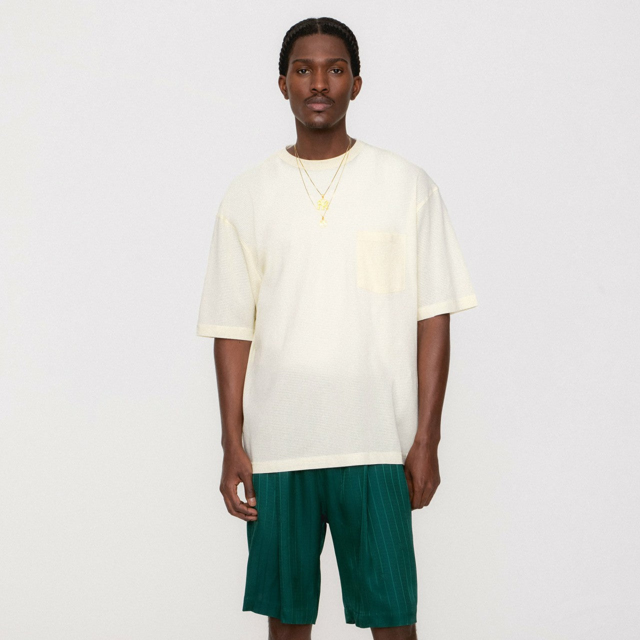 Kith Pointelle Mesh Leonard Pocket Tee - Sandrift | Kith Sandrift