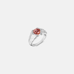 VL Cepher Arris Ring in Sterling Silver with Malaya Garnet and Diamond | Kith Silver / Malaya