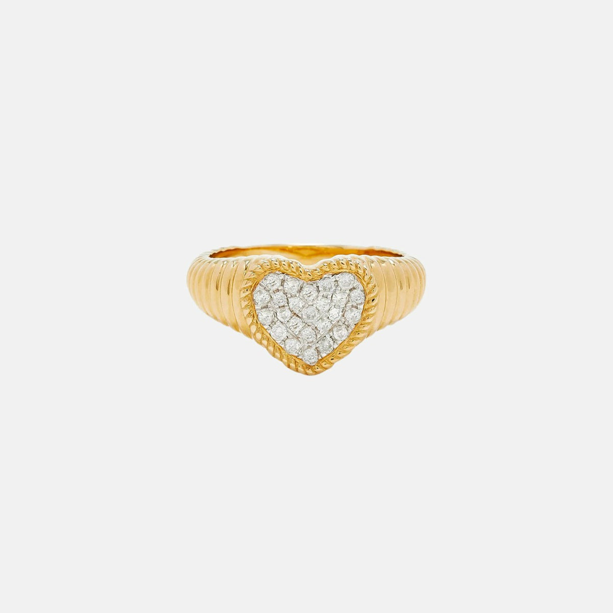Yvonne Leon Baby Chevaliere Coeur Berlingot Diamants Jaune - Yellow Go | Kith Yellow Gold