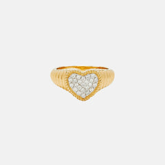 Yvonne Leon Baby Chevaliere Coeur Berlingot Diamants Jaune - Yellow Go | Kith Yellow Gold