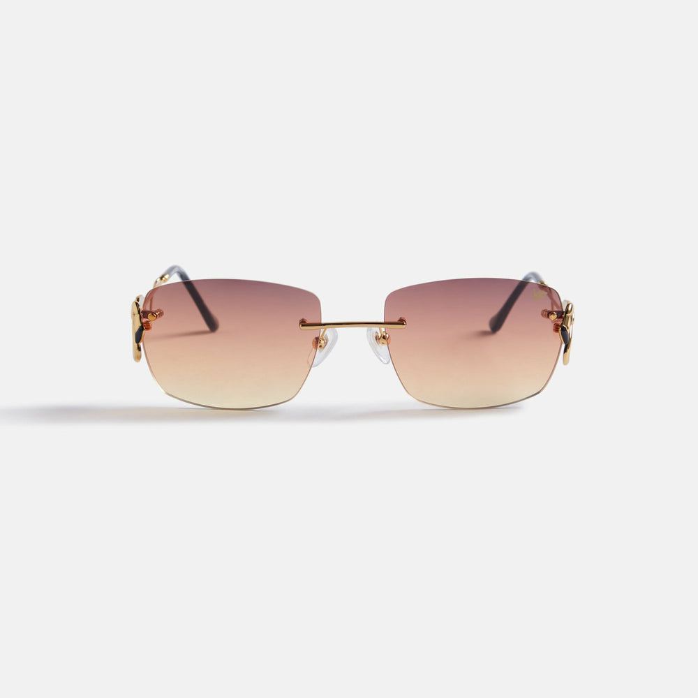 Vintage Frames Flamingo 24Kt Yellow Gold - Brown Triple Gradient | Kith Brown Triple Gradient