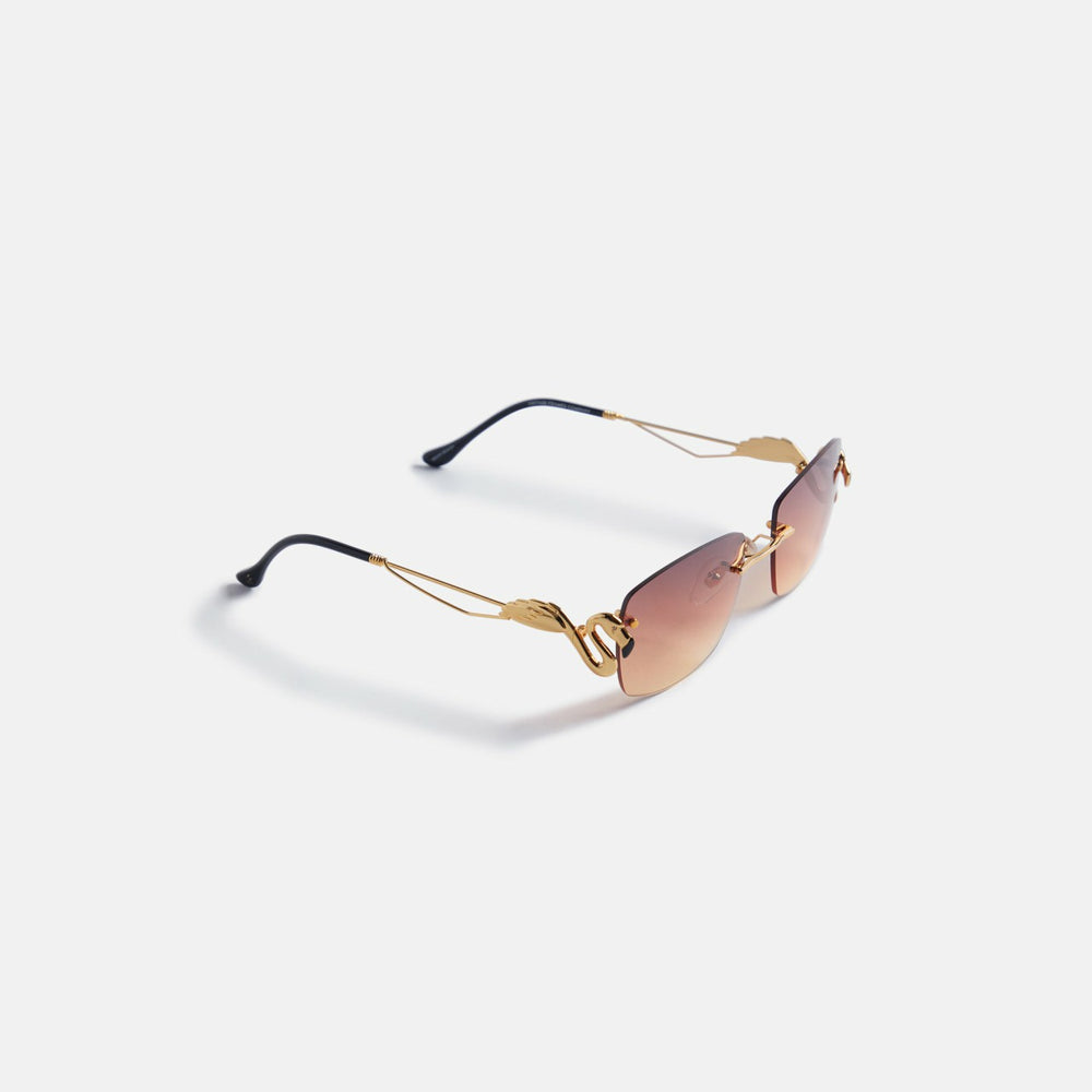 Vintage Frames Flamingo 24Kt Yellow Gold - Brown Triple Gradient | Kith Brown Triple Gradient