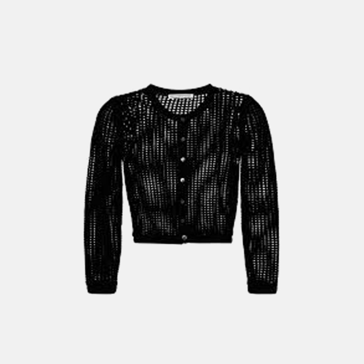 T by Alexander Wang Knit Cropped Crewneck Cardigan - Black | Kith Black