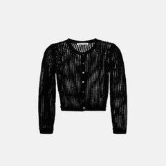 T by Alexander Wang Knit Cropped Crewneck Cardigan - Black | Kith Black