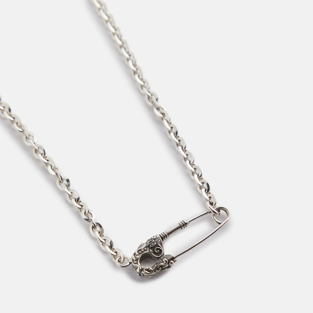 Emanuele Bicocchi Arabesque Safety Pin Necklace Large - Silver | Kith Silver