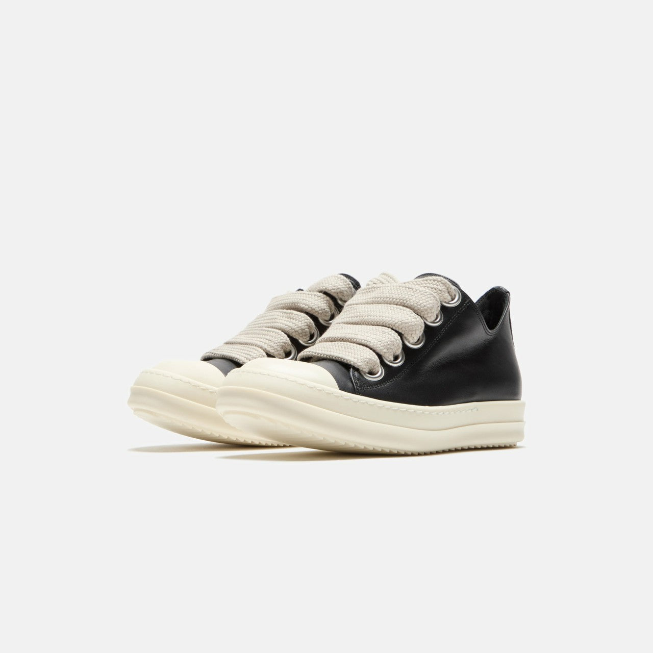 Rick Owens WMNS Jumbo Laced Low Sneaks - Black / Pearl / Milk | Kith Black / Pearl / Milk