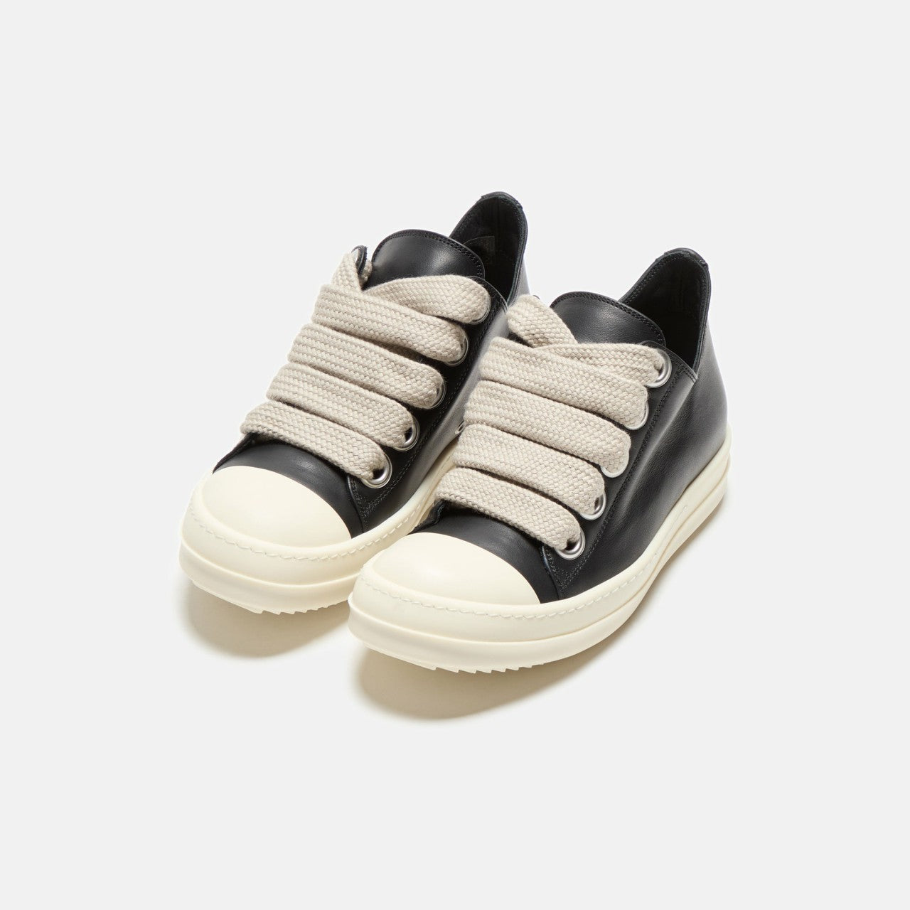 Rick Owens WMNS Jumbo Laced Low Sneaks - Black / Pearl / Milk | Kith Black / Pearl / Milk