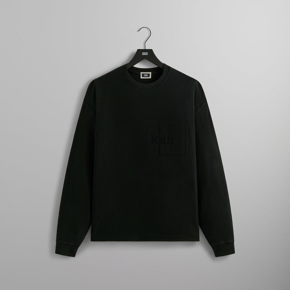 Kith Long Sleeve Quinn Tee - Black | Kith Black