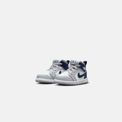 Jordan TD Air Jordan 1 Mid - White / Midnight Navy / Wolf Grey | Kith White / Midnight Navy / Wolf Grey